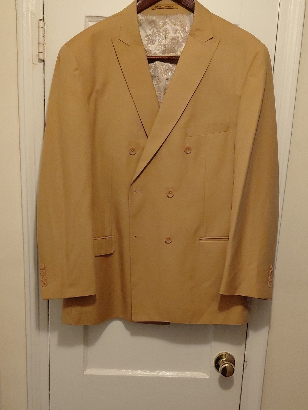 Men's Alberto Mardoni Double-Breasted Mustard Blazer